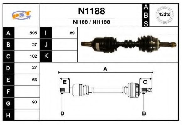 Приводной вал SNRA N1188