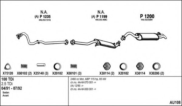 Система выпуска ОГ FENNO AU108