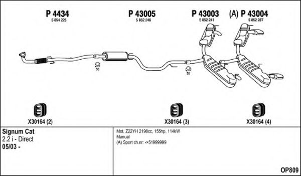 Система выпуска ОГ FENNO OP809
