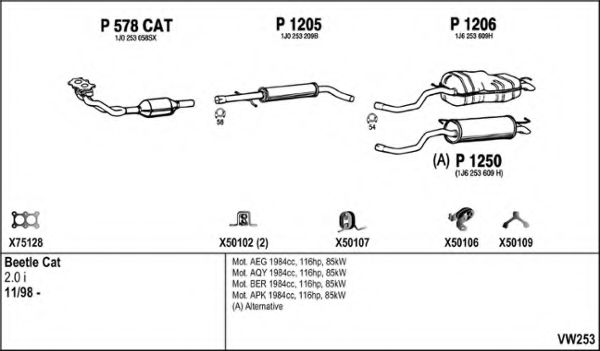 Система выпуска ОГ FENNO VW253