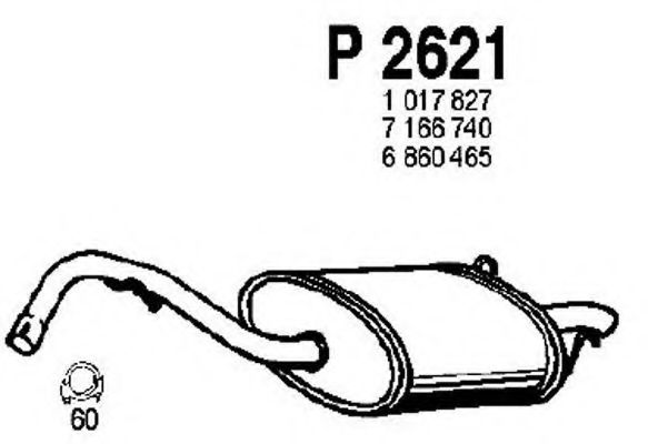 Глушитель выхлопных газов конечный FENNO P2621