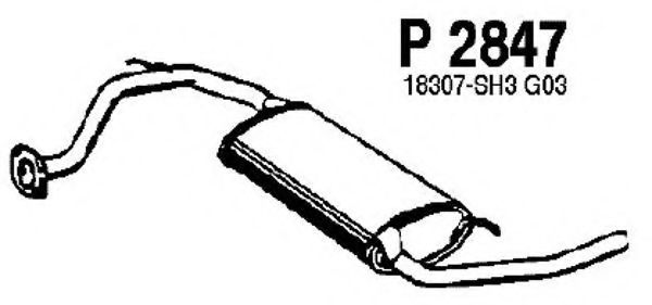 Глушитель выхлопных газов конечный FENNO P2847