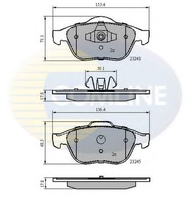 Комплект тормозных колодок, дисковый тормоз COMLINE CBP02020