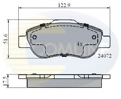 Комплект тормозных колодок, дисковый тормоз COMLINE CBP01600