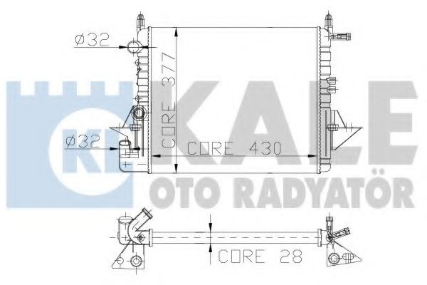 Радиатор, охлаждение двигателя KALE OTO RADYATÖR 130400