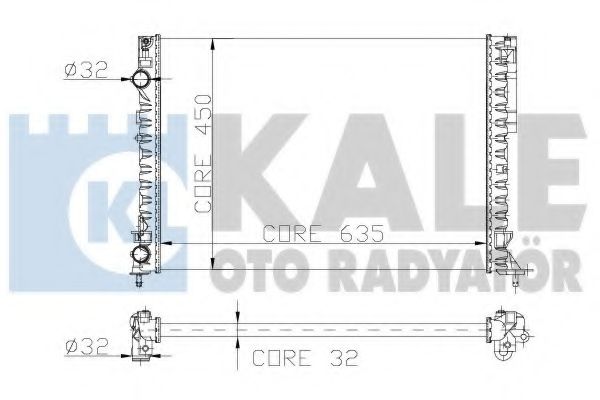 Радиатор, охлаждение двигателя KALE OTO RADYATÖR 162600
