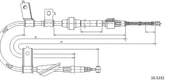 Трос, стояночная тормозная система CABOR 10.5232