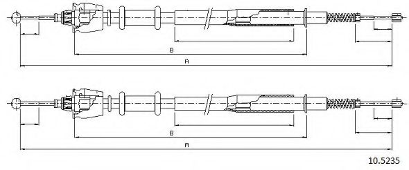 Трос, стояночная тормозная система CABOR 10.5235