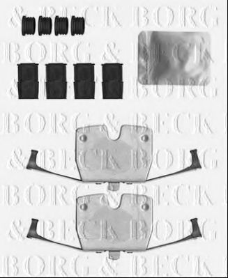 Комплектующие, колодки дискового тормоза BORG & BECK BBK1568