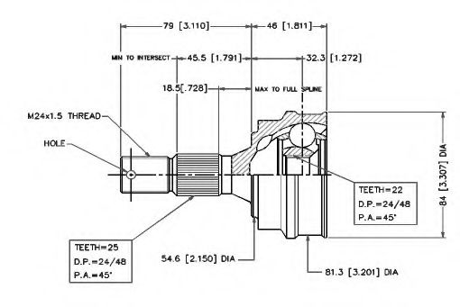 Шарнирный комплект, приводной вал VEMA 18246
