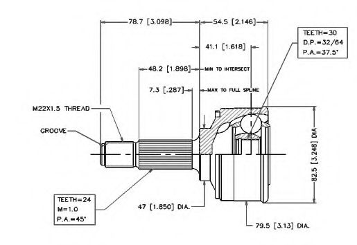 Шарнирный комплект, приводной вал VEMA 18270
