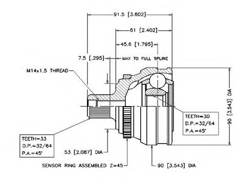 Шарнирный комплект, приводной вал VEMA 18291