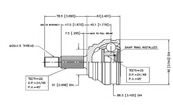 Шарнирный комплект, приводной вал VEMA 18292