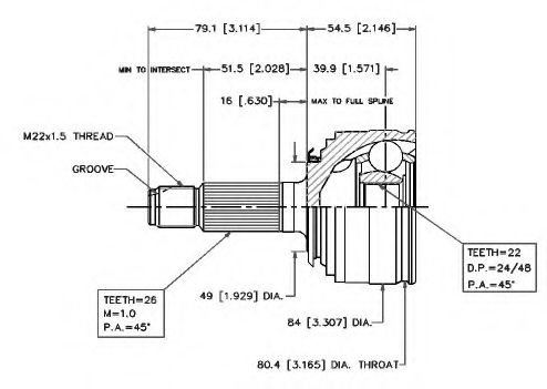 Шарнирный комплект, приводной вал VEMA 18405