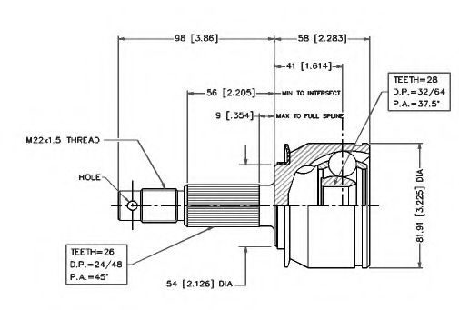Шарнирный комплект, приводной вал VEMA 18487
