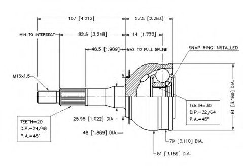 Шарнирный комплект, приводной вал VEMA 18646