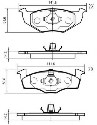 Комплект тормозных колодок, дисковый тормоз VEMA K419100