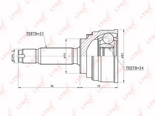 Шарнирный комплект, приводной вал LYNXauto CO-5511