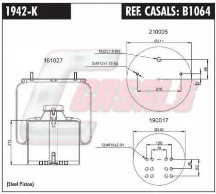 Кожух пневматической рессоры CASALS B1064