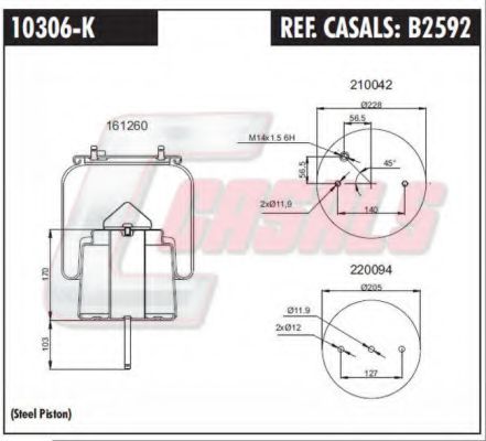 Кожух пневматической рессоры CASALS B2592