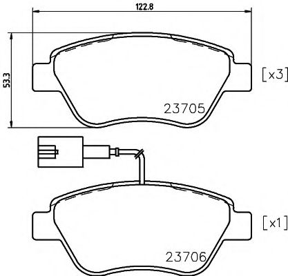 Комплект тормозных колодок, дисковый тормоз HELLA PAGID 8DB 355 018-821