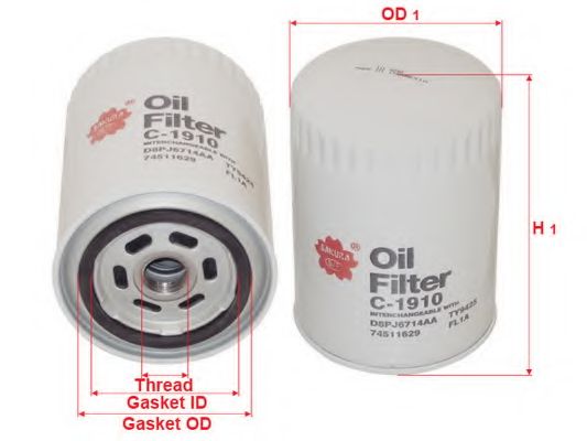 Масляный фильтр SAKURA  Automotive C-1910