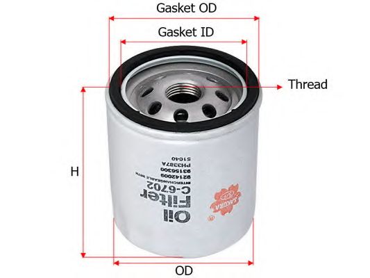 Масляный фильтр SAKURA  Automotive C6702