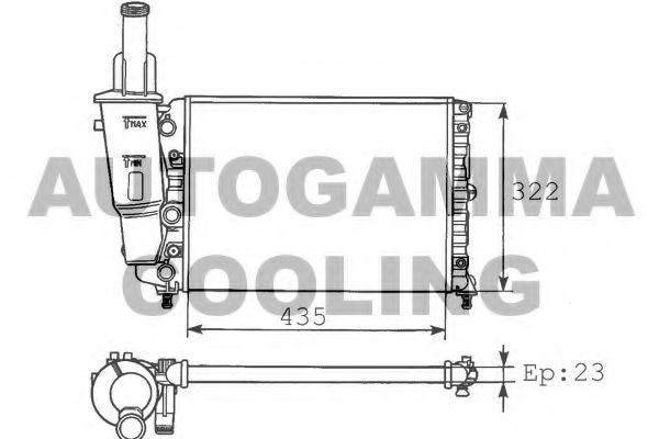 Радиатор, охлаждение двигателя AUTOGAMMA 100291