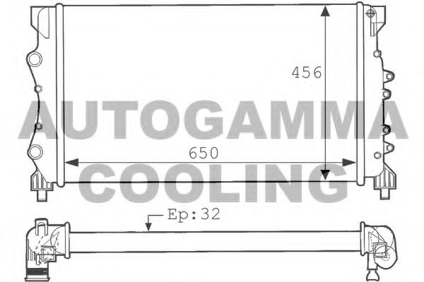 Радиатор, охлаждение двигателя AUTOGAMMA 101244