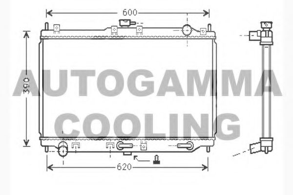 Радиатор, охлаждение двигателя AUTOGAMMA 104285