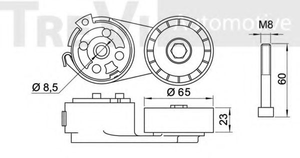 Натяжная планка, поликлиновой ремень TREVI AUTOMOTIVE TA1933