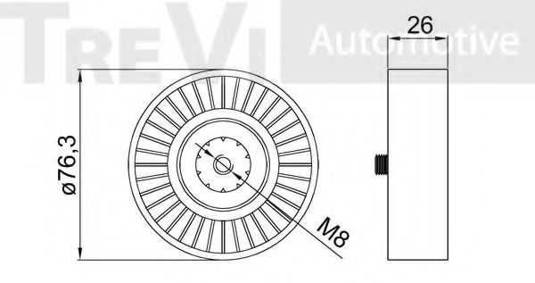 Паразитный / ведущий ролик, поликлиновой ремень TREVI AUTOMOTIVE TA2071