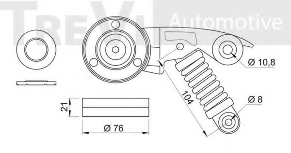 Натяжная планка, поликлиновой ремень TREVI AUTOMOTIVE A1956