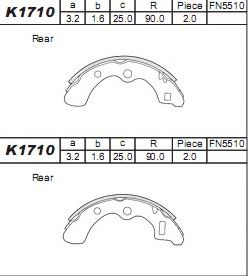 Комплект тормозных колодок ASIMCO K1710