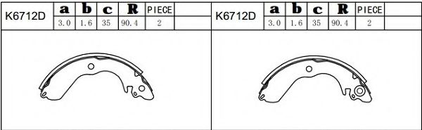 Комплект тормозных колодок ASIMCO K6712D