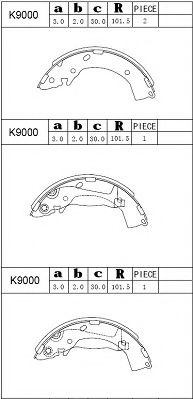Комплект тормозных колодок ASIMCO K9000