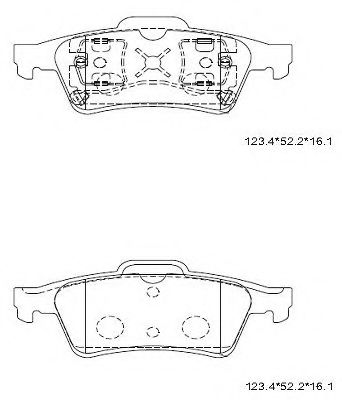 Комплект тормозных колодок, дисковый тормоз ASIMCO KD1514