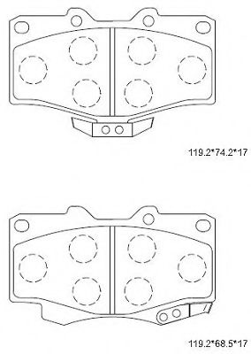 Комплект тормозных колодок, дисковый тормоз ASIMCO KD2203D