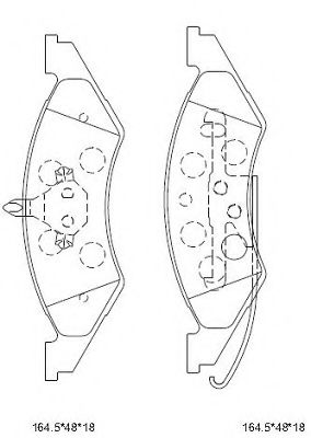Комплект тормозных колодок, дисковый тормоз ASIMCO KD6707