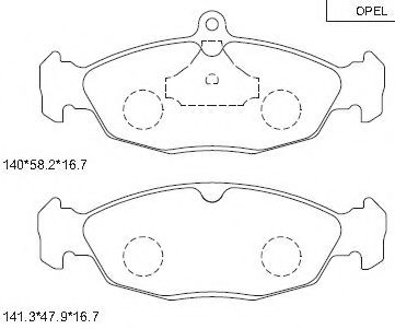 Комплект тормозных колодок, дисковый тормоз ASIMCO KD7732