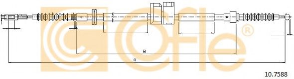 Трос, стояночная тормозная система COFLE 10.7588