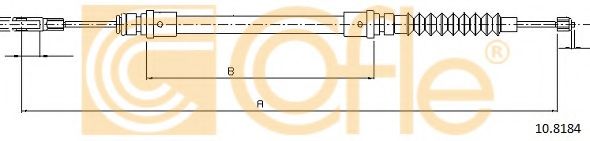 Трос, стояночная тормозная система COFLE 10.8184