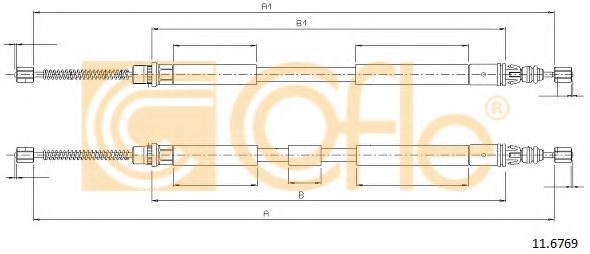 Трос, стояночная тормозная система COFLE 11.6769