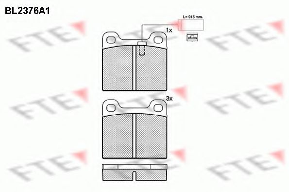 Комплект тормозных колодок, дисковый тормоз FTE BL2376A1