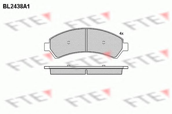 Комплект тормозных колодок, дисковый тормоз FTE BL2438A1