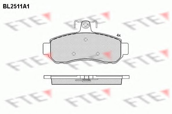 Комплект тормозных колодок, дисковый тормоз FTE BL2511A1
