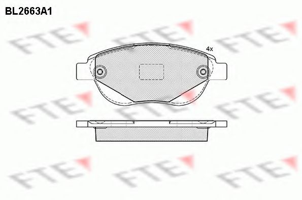 Комплект тормозных колодок, дисковый тормоз FTE BL2663A1