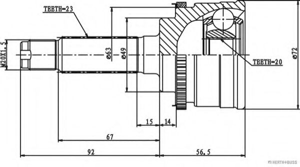 Шарнирный комплект, приводной вал QH Benelux T5035