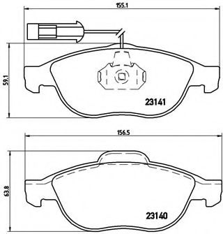 Комплект тормозных колодок, дисковый тормоз BREMBO P 23 075