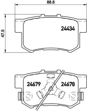 Комплект тормозных колодок, дисковый тормоз BREMBO P 28 061